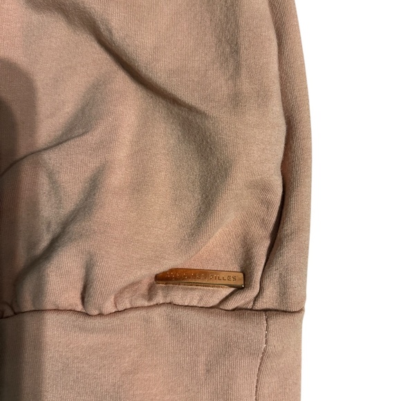 Avec Les Filles Pink Open Back Sweatshirt with Velvet Tie – Women’s Size XL - Picture 5 of 5